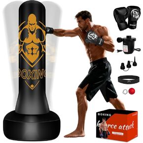 حقيبة ملاكمة واقفة للبالغين، حامل حقيبة ملاكمة مقاس 70 بوصة، حقيبة ملاكمة ثقيلة مع حامل، قائمة بذاتها للبالغين والرجال فنون القتال المختلطة التايلاندية واللياقة البدنية والكاراتيه والملاكمة المبتدئين in Kuwait