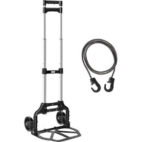 Folding Hand Truck Dolly Cart,340LB Capacity Portable Aluminum Dolly Cart with Telescoping Handle and 7 Inch Rubber Wheels for Moving in Kuwait