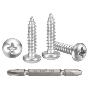 مسامير METALLIXITY Phillips Pan Head ذاتية التنصت (#12x7/8) 50 قطعة، برغي حفر ذاتي من الفولاذ المقاوم للصدأ 304 للخشب المعدني والبلاستيك مع لقمة، لأثاث لوحة مصراع الحائط في الخزانة، فضي in Kuwait