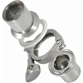 أنثى الخيوط إلى الطويق الأنابيب موصل سريع تركيبات + ثلاثي المشبك + PTFE أو سيليكون طوقا الفولاذ المقاوم للصدأ SS304 (PTFE طوقا، 1 1l4) in Kuwait