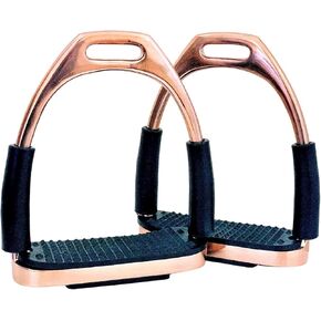 ركاب أمان مرن من الذهب الوردي اللامع للغاية - ركاب ركوب الخيل من الفولاذ المقاوم للصدأ مع معالجته القوية (4.5 بوصة) in Kuwait