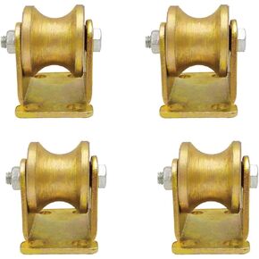 عجلات دوارة، 4 قطع عجلات صلبة شديدة التحمل، بكرة مسار اتجاهية، محمل مزدوج، ذهبي، للآلات الصناعية، باب منزلق، تدحرج، قضبان حبل سلكية (60 مم/2.5 بوصة) (95 مم/4 بوصة) in Kuwait