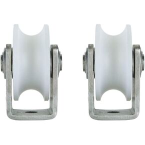 عجلات دوارة، عجلتان مع أخدود، محمل من الفولاذ المقاوم للصدأ 201، للآلات الصناعية، باب منزلق، دحرجة، قضبان حبل سلكية (نوع U، 48 مم/2 بوصة) in Kuwait