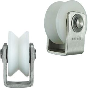 Roller Wheels, Heavy Duty Nylon Sliding Track Roller,Directional Pulley,304 Stainless Steel Bearing,for Industrial Machines, Door,Rolling,Wire Rope Rails(V Type,48MM/ in Saudi Arabia