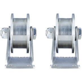 roller wheels, 304 Stainless Steel Pulley Groove Sliding Gate Roller Track Wheel,Heavy Duty Caster,2pcs,Mute Double Bearings,for Wire Rope Rail, Door(H Type,Slot Width 16MM(V Type,Slot Width 25MM) in Saudi Arabia