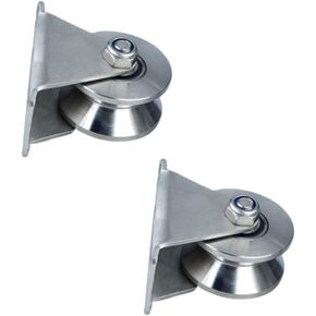 عجلات دوارة، 304 بكرة من الفولاذ المقاوم للصدأ، عجلة مسار دوارة للبوابة المنزلقة، عجلة شديدة التحمل، قطعتين، محامل مزدوجة كتم الصوت، لسكة حبل الأسلاك، الباب (نوع H، عرض الفتحة 16 مم (النوع V، عرض الفتحة 25 مم) in Kuwait