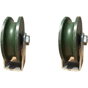 عجلات دوارة، عجلة من الحديد الزهر شديدة التحمل، بكرة باب منزلق، سعة تحميل 300 كجم، للمسار المقلوب للأنابيب المستديرة، الآلات الصناعية، سكة حبل سلكية، (4 قطع، 78 (قطعتان، 56 مم/2.2 بوصة) in Kuwait