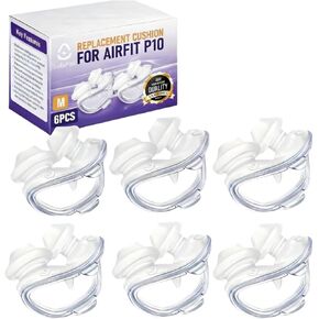 وسادة وسادة الأنف AirFit P10 - متوافقة مع قناع Resmed P10 - عبوة اقتصادية - مانع للتسرب ومستلزمات بديلة مريحة خفيفة الوزن لنوم متواصل - 6 عبوات متوسطة الحجم in Kuwait