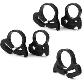 مشابك خرطوم نايلون من Wenheww، 17.2 مم - 19.2 مم/0.68 بوصة - 0.76 بوصة مقبض مزدوج قابل للتعديل، مشبك خرطوم أسود، مجموعة مشابك بلاستيكية، 5 قطع in Kuwait