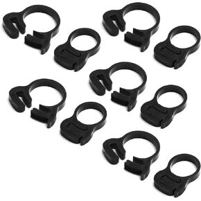 مشابك خرطوم نايلون من Wenheww، 21.5 مم - 23.5 مم/0.85 بوصة - 0.93 بوصة مقبض مزدوج قابل للتعديل، مشبك خرطوم أسود، مجموعة مشابك بلاستيكية، 10 قطع in Kuwait