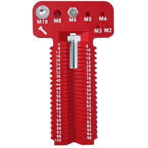 فاحص خيط الصواميل والمسمار المتري، أداة قياس الخيط M2-M10 الأحجام المترية ومقياس الطول 4-100، مكتشف حجم المسمار ومعرف الصمولة للتحقق السريع من الحجم، قطعة واحدة in Kuwait