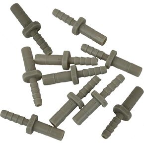 NeoFit Acetal Copolymer Stem Fitting with 1/4" Stem x 1/4" Barb for Straight Line Connection of Pipes and Tubes, Durable Plastic Construction by Neo-Pure (Gray) in Kuwait