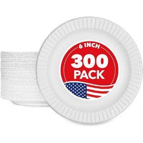 Stock Your Home 6-Inch Paper Plates Uncoated, Everyday Disposable Dessert Plates 6" Paper Plate Bulk, White, 500 Count in Kuwait