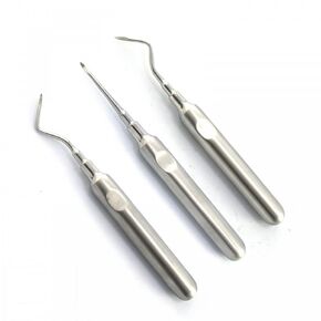 3 Pcs Heidbrink Root Tip Elevators Set Straight, Left, Right Angled Tips PDL Luxating Root Picker Elevator Hexagonal Handle Premium Quality Root Tips Tooth Exraction Dental Instruments. in Kuwait