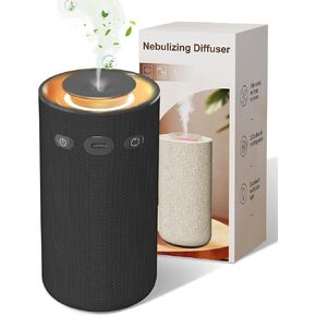 موزع روائح الزيوت العطرية بدون ماء، موزع روائح العلاج العطري المحمول للسيارة، جهاز رائحة لاسلكي قابل لإعادة الشحن مع تصميم قماشي، رذاذ قابل للتعديل وإضاءة محيطة للمنزل والمكتب والسفر (بيج) in Kuwait