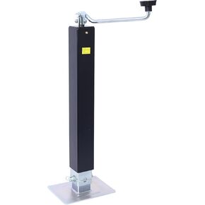 Gecheer 8000 lb Top-Wind Weld-On Square Tube Drop Leg Jack – 15 in Travel, Black Powder-Coated Outer Tube, Zinc-Plated Inner Tube, 21.5 to 50.5 in Lift Range in Kuwait