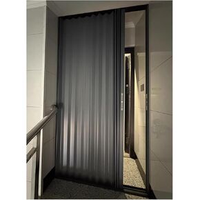 Heavy Duty Accordion Door - 1960 High White Grey Concertina Internal Aluminium, Waterproof Commercial Home Folding Room Divider Sliding Door, Custom Size (Grey, 92x196cm/36.2X in Kuwait