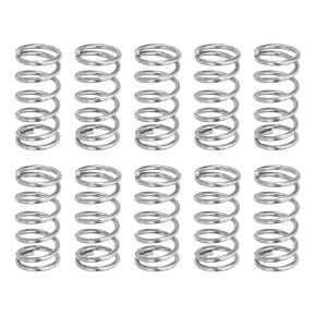 uxcell 10Pcs Compression Springs, 0.9mm Wire Diameter x 8mm OD x 20mm Length 304 Stainless Steel Extension Spring Ballpoint Pen Pressure Springs for Shop Home Repairs, Silver in Kuwait