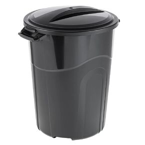 32 Gallon Garbage Can, Included Lid, Indoor/Outdoor, Black in Kuwait