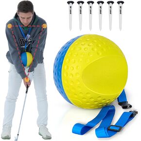 Golf Training Aid Ball – Forearm Connection Swing Trainer for Consistent, Precise Swings | Fix Slicing, Scooping & Chicken-Wing, Soft Memory Foam，Adjustable Lanyard in Saudi Arabia