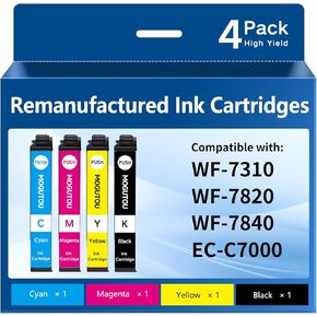 Remanufactured 812XL High Yield for Epson 812xl Ink Cartridges Combo Pack for WF-7840 WF-7820 WF-7310 EC-C7000 Printer for Epson 812 T812 XL Ink Cartridges (5 Pack,2 Black 1 Cyan 1 Magenta 1 Yellow) in Kuwait
