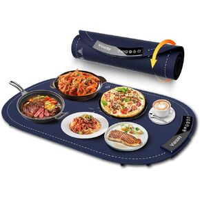 Warming Mat for Food, Food Warming Mat, Electric Warming Tray with 7 Temperature Settings and 4 Hours Timer, Heating Fastly in 10s, Portable Food Warmers for Buffets Party, Family Gatherings (Blue) in Kuwait