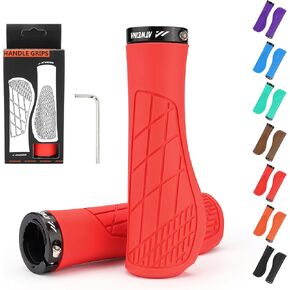 Bike Handlebar Grips, Ergonomic Bike Grips, Aluminum Lock-on Mountain Bicycle Grips, Shock Absorbing Dual-Density Silicone, 3D Non-Slip Pattern, Bicycle Comfort Handle Bar for BMX/Scooter in Saudi Arabia