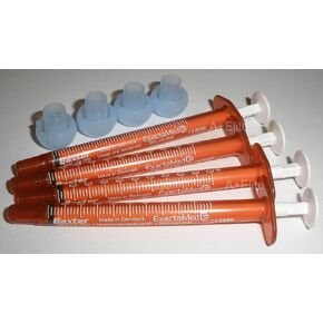 حقنة طبية سائلة عن طريق الفم من باكسا، 0.5 سم مكعب/0.5 مل 4/PK، موزع جرعة طبية كهرمان مع غطاء، خالية من اللاتكس من باكستر كومار in Kuwait