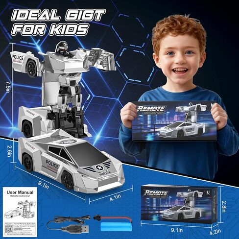 1:24 RC Cars Toys, 2.4GHz All Terrain Remote Control Police Car for Boys 4-7 8-12 with Light, Electric Pickup Truck Christmas Birthday Gifts Toys for Boys Girls in Saudi Arabia