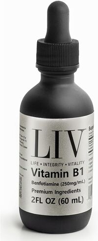LIV Vitamin B1 Liquid – Thiamine & Benfotiamine Supplement for Glucose Metabolism & Nerve Support – Fast-Absorbing Liquid Drops – 60 mL in Saudi Arabia