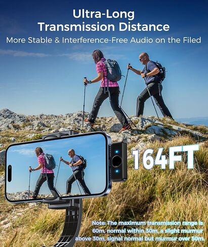 ميكروفون لافالير لاسلكي لهواتف iPhone وAndroid، تقليل الضوضاء وصوت هاي فاي ومدة 24 ساعة ونطاق 50 متر، ميكروفون مغناطيسي مثبت على الصدر لتسجيل الفيديو/البث المباشر/مدونة الفيديو/البودكاست/المقابلات in Kuwait