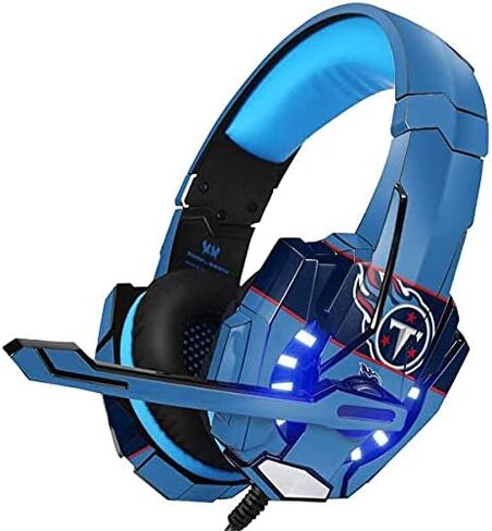 Skinit Decal Skin Compatible with BENGOO G9000 Gaming Headset - Officially Licensed NFL Tennessee Titans Zone Block Design in Saudi Arabia