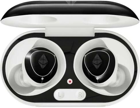 ملصق صوتي من Skinit متوافق مع Samsung Galaxy Buds+ - تصميم شعار مزخرف من Skinit مرخص رسميًا ومصمم في الأصل من Ethereum in Kuwait
