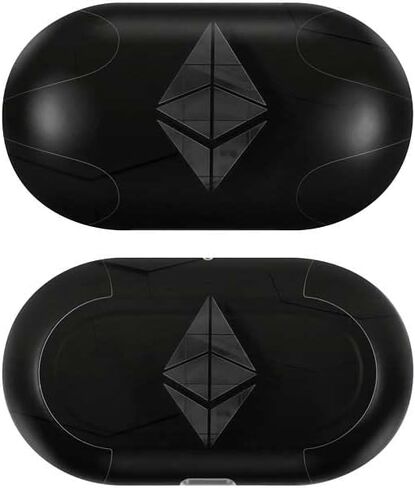 ملصق صوتي من Skinit متوافق مع Samsung Galaxy Buds+ - تصميم شعار مزخرف من Skinit مرخص رسميًا ومصمم في الأصل من Ethereum in Kuwait