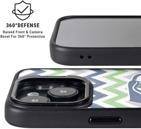 Skinit Kickstand Phone Case Compatible with iPhone 13 - Officially Licensed NFL Seattle Seahawks Chevron Design in Saudi Arabia