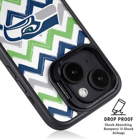 Skinit Kickstand Phone Case Compatible with iPhone 13 - Officially Licensed NFL Seattle Seahawks Chevron Design in Saudi Arabia
