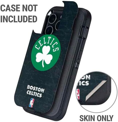 Skinit Decal Phone Skin Compatible with OtterBox Defender iPhone 14 Pro Max - Officially Licensed NBA Boston Celtics Black Secondary Logo Design in Saudi Arabia