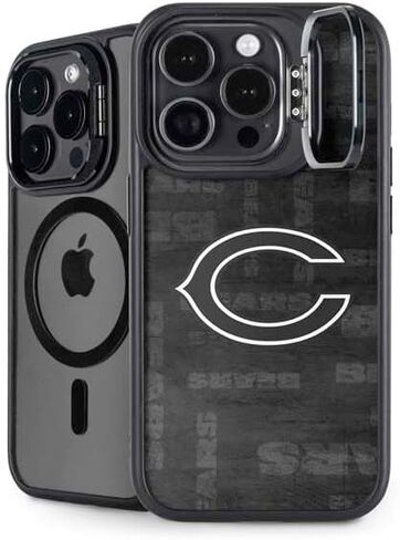 Skinit Kickstand Phone Case Compatible with iPhone 15 Pro Max - Officially Licensed NFL Chicago Bears Black & White Design in Saudi Arabia