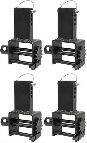 4 Pack Heavy-Duty Trailer Stake Pocket Winch with d-Ring, Portable Flatbed Tie-Down Anchor for 2"-4" Straps, Fits Standard Winch Bar in Saudi Arabia