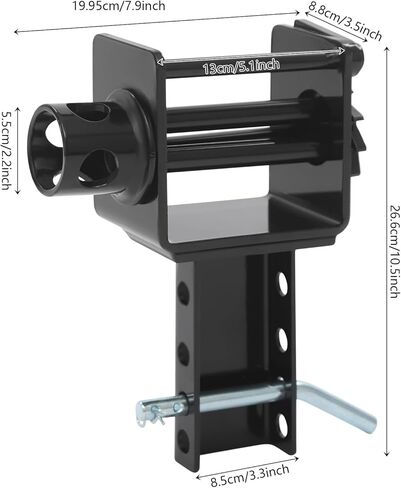 1 حزمة ونش جيب مقطورة، حد حمل العمل 5400 رطل/قوة الكسر 16200 رطل لرافعات شاحنات المقطورة المسطحة، 4 فتحات دبوس كوتر لجيوب الأوتاد مقاس 1-1/2 بوصة عرض × 3 بوصة طول، أسود in Kuwait