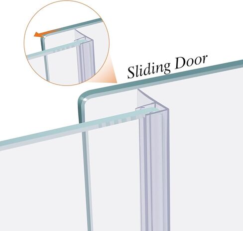 78" (2pieces X39") Sliding Shower Door Side Seal Strip Frameless Shower Door Side Sweep for 3/8" Sliding Glass Door, with 3/5" Flip in Saudi Arabia