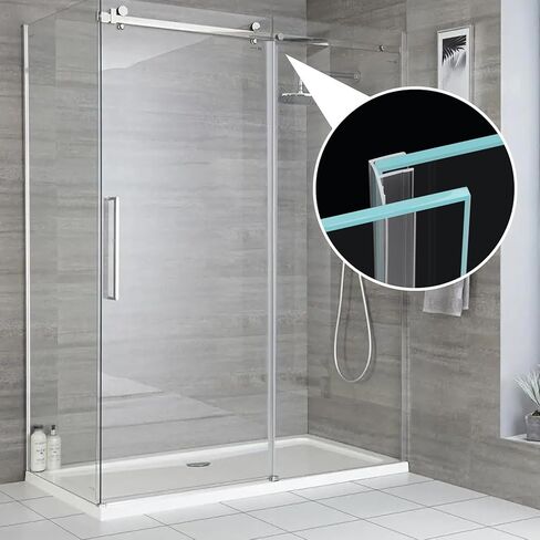 78" (2pieces X39") Sliding Shower Door Side Seal Strip Frameless Shower Door Side Sweep for 3/8" Sliding Glass Door, with 3/5" Flip in Saudi Arabia
