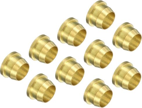 PATIKIL 6mm Tube OD Brass Compression Sleeves Ferrules 10 Pack Brass Compression Fitting Assortment Kit in Saudi Arabia