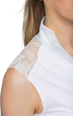 Kastel Denmark Womens Sleeveless Printed UPF 30 Sun Shirt | Moisture Wicking Base Layer Activewear | 1/4 Zip Golf Polo Polo, Outdoor Apparel Navy in Kuwait