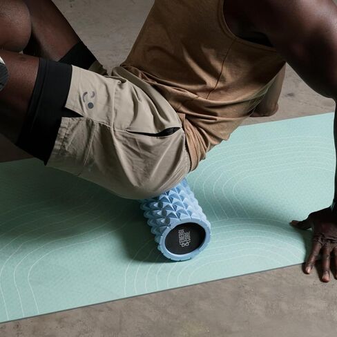 أسطوانة إسفنجية عالية الكثافة مقاس 13 بوصة - أسطوانة تدليك الأنسجة العميقة ذات النسيج المموج لاستعادة الظهر والعضلات، والبيلاتس، واليوجا واللياقة البدنية لكامل الجسم - أزرق in Kuwait