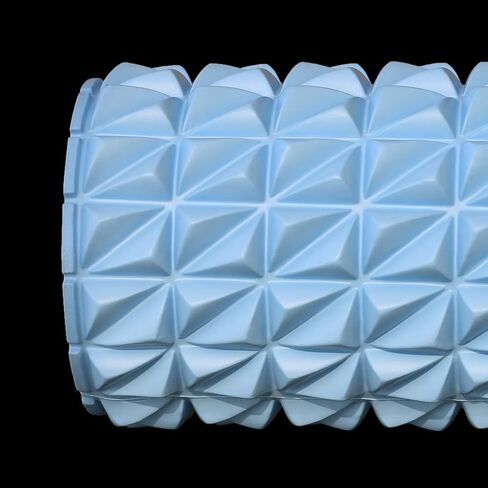 أسطوانة إسفنجية عالية الكثافة مقاس 13 بوصة - أسطوانة تدليك الأنسجة العميقة ذات النسيج المموج لاستعادة الظهر والعضلات، والبيلاتس، واليوجا واللياقة البدنية لكامل الجسم - أزرق in Kuwait