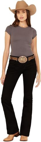 Ariat Women's Perfect Rise Ella Boot Cut Jeans, Black, 33 Short in Saudi Arabia