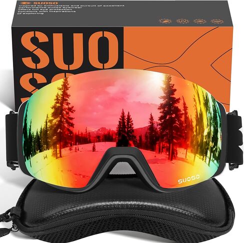 نظارات Suoso للتزلج بدون إطار للرجال: عدسات مغناطيسية للنساء حماية من الأشعة فوق البنفسجية 400 OTG نظارات مضادة للضباب على الجليد in Kuwait