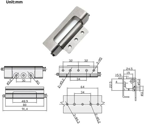مفصلة سميكة قابلة للطي 304 من الفولاذ المقاوم للصدأ معدات الآلات الثقيلة الصناعية 1 قطعة in Kuwait