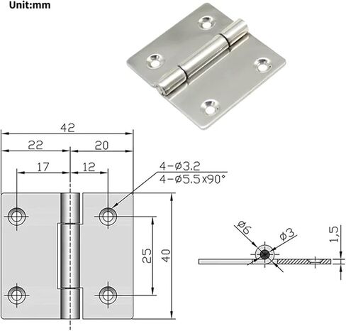 مفصلات أبواب خزانة الآلات الصناعية 304 أبواب وخزائن قابلة للطي من الفولاذ المقاوم للصدأ قطعة واحدة in Kuwait